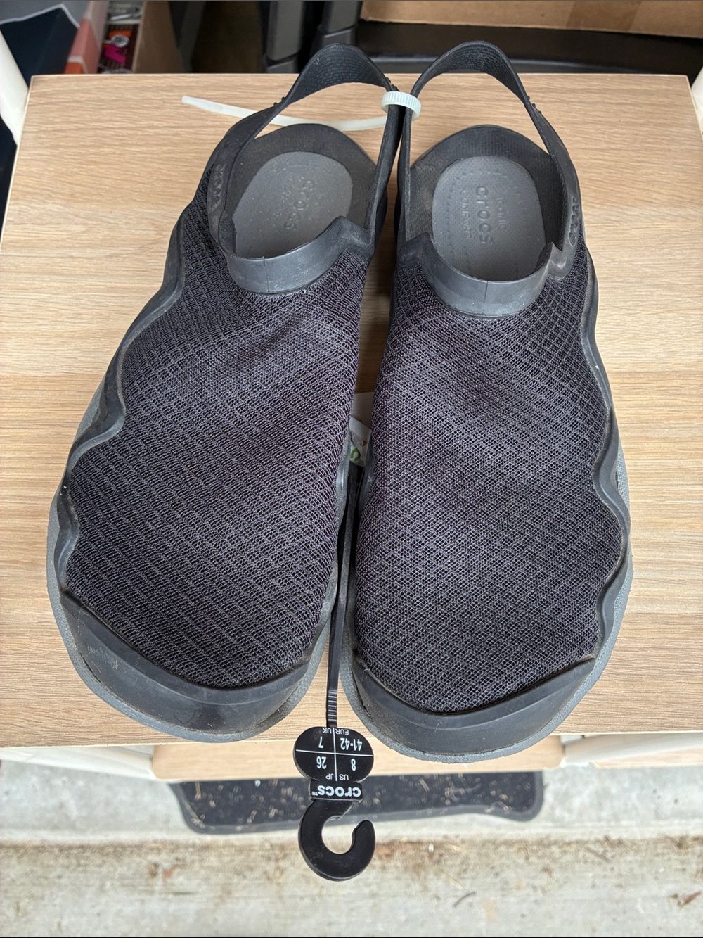 CROCS Men’s Black Mesh LiteRide Slip-On Watershoes